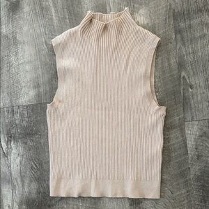 Superdown Sleeveless Ribbed Knit Top - Cream XS